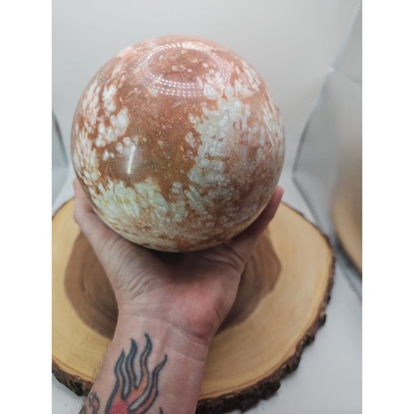 Natural Chocolate Agate Sphere - Grounding Madagascar Gem | 10.42LB