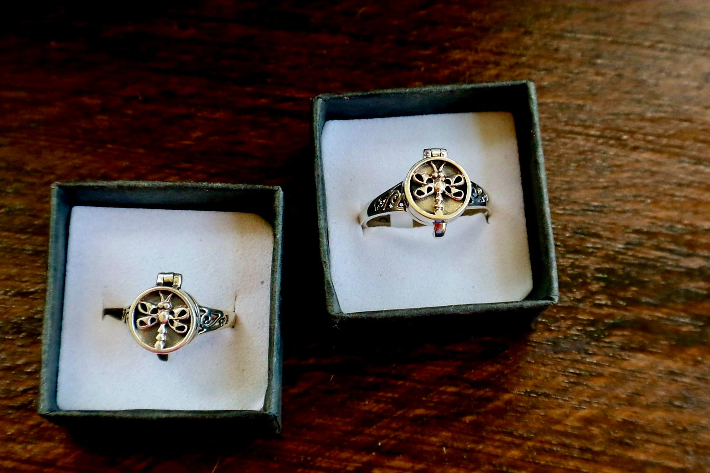 Dragonfly Poison Locket Ring