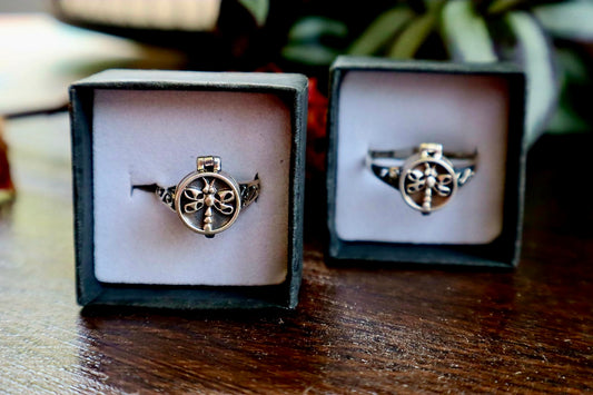 Dragonfly Poison Locket Ring