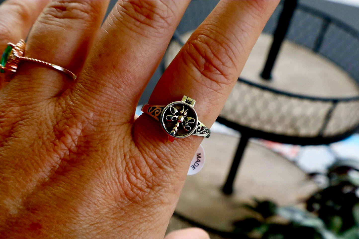 Dragonfly Poison Locket Ring