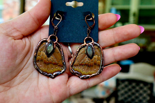 Butterfly Wing Earrings with Prehnite