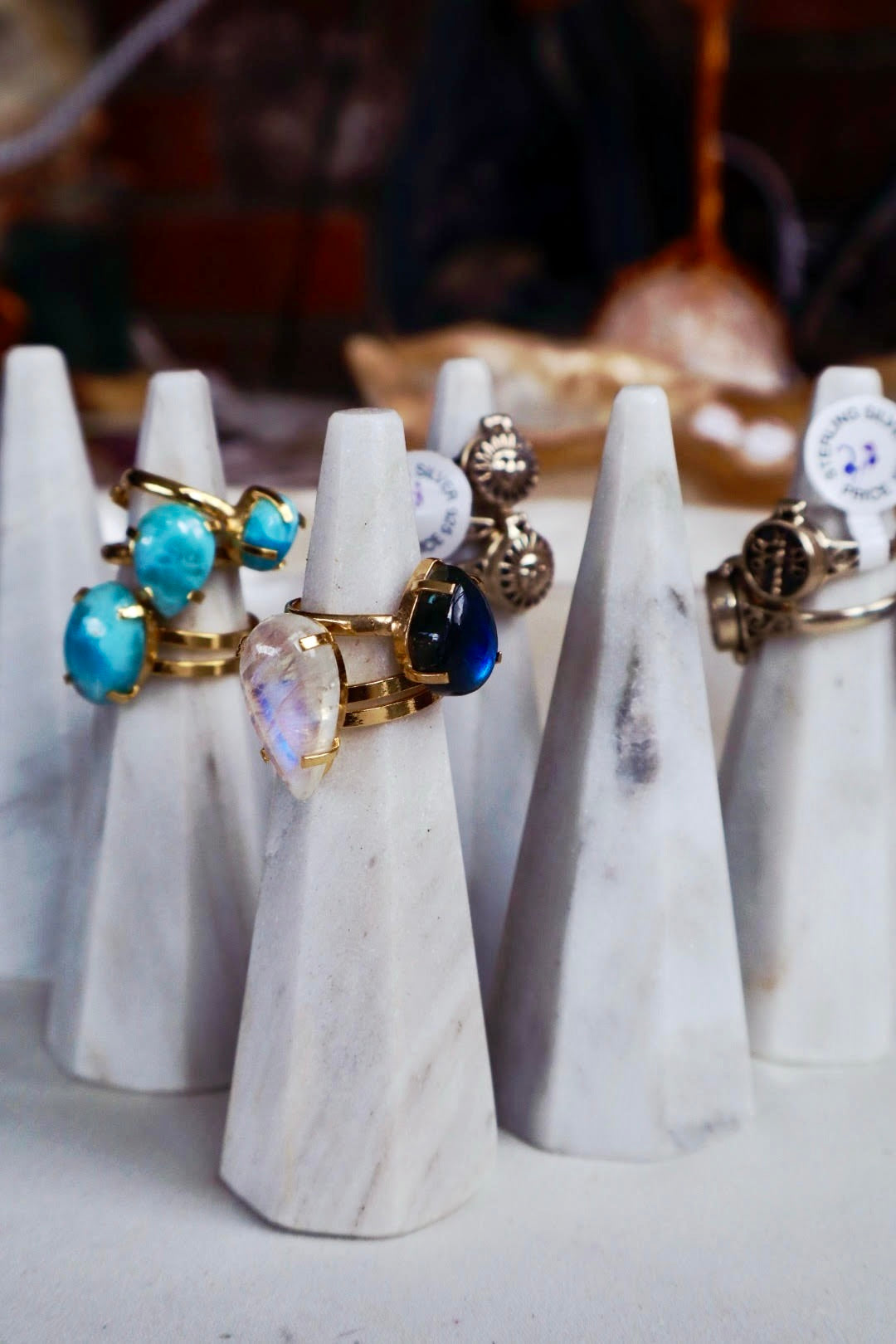 White Marble Ring Holders