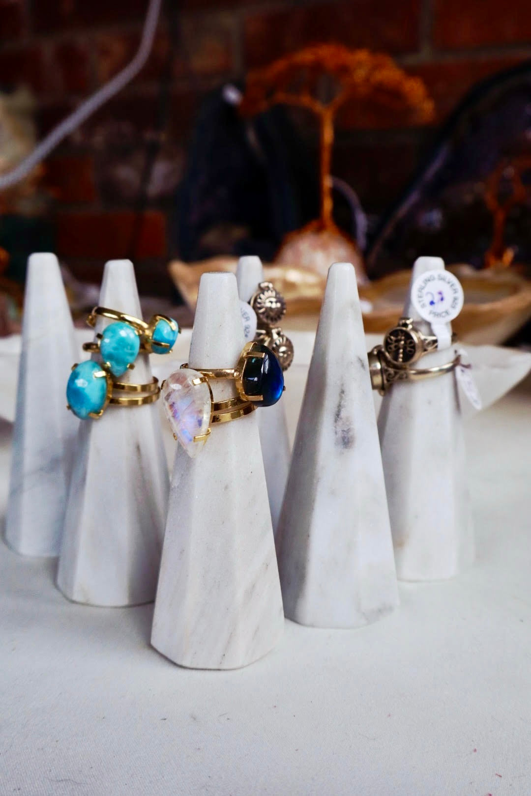 White Marble Ring Holders