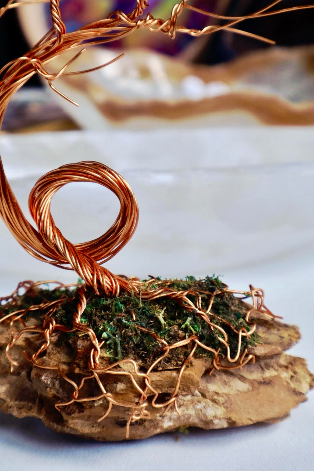 Windswept Bonsai Tree Copper Wire Tree On Ohko Dragon Stone