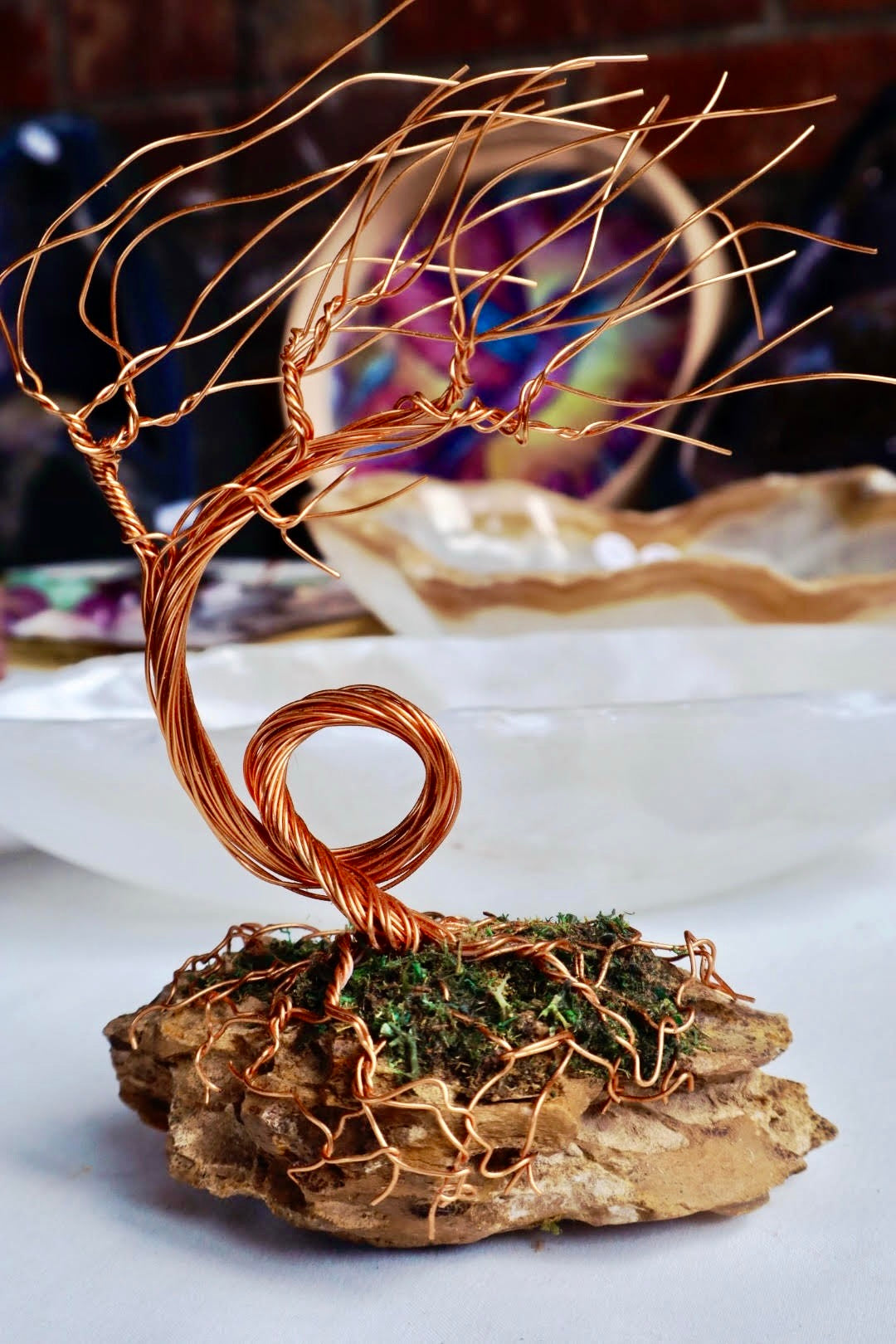 Windswept Bonsai Tree Copper Wire Tree On Ohko Dragon Stone