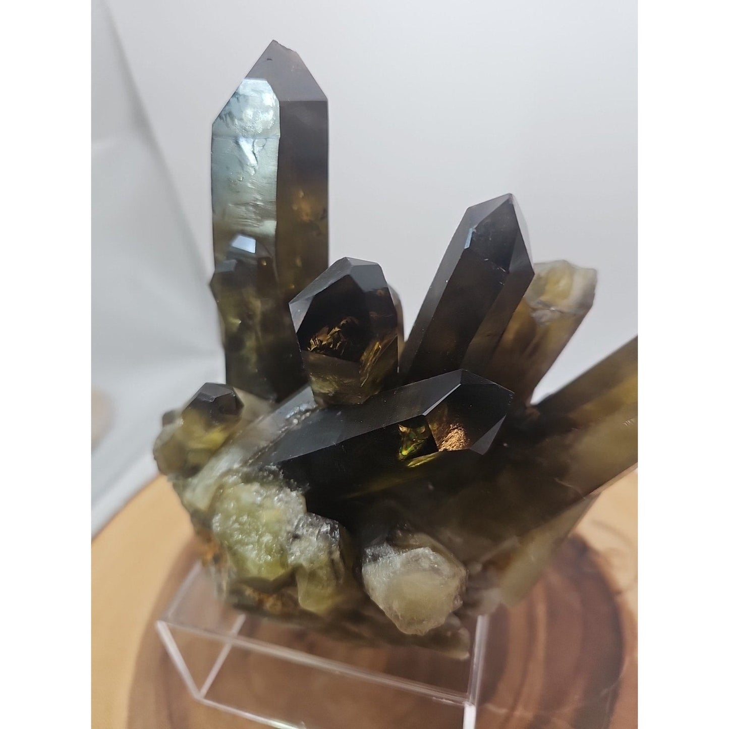 2.77LB Top rare natural beautiful black quartz crystal cluster mineral sample -