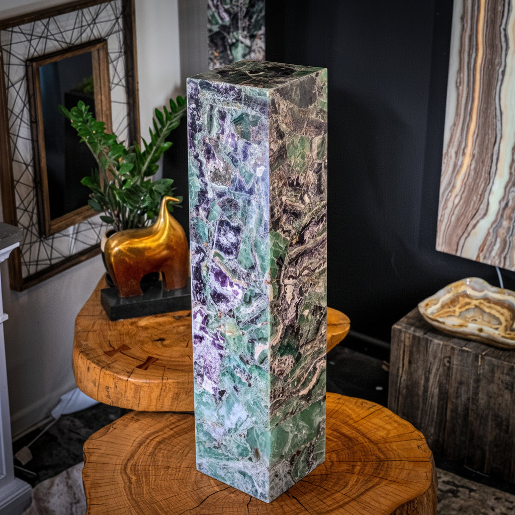 Fluorite Floor Lamp - Medium - 43.5"H x 10"W - Square - #8