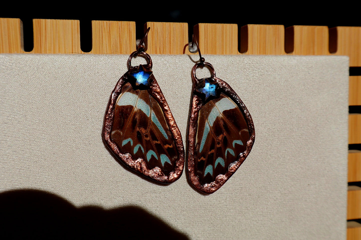Moonstone Stars andButterfly Wing Earrings