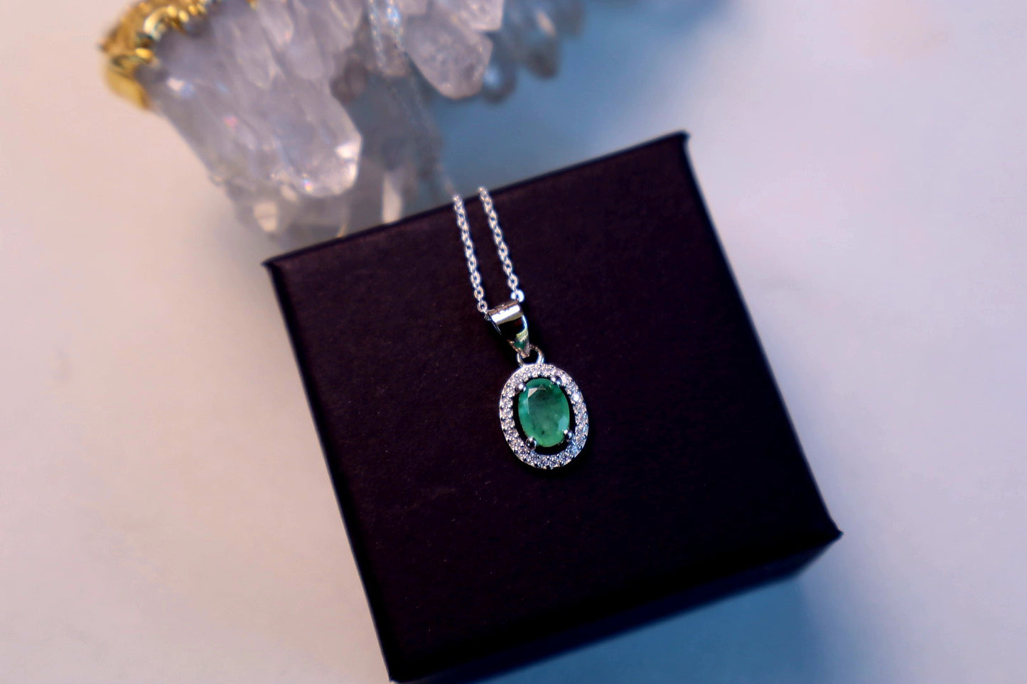 Genuine Emerald 925 necklace