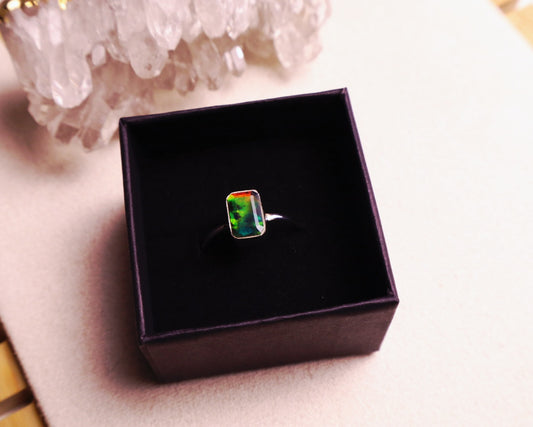 Black Opal ring size 9| 925 sterling silver