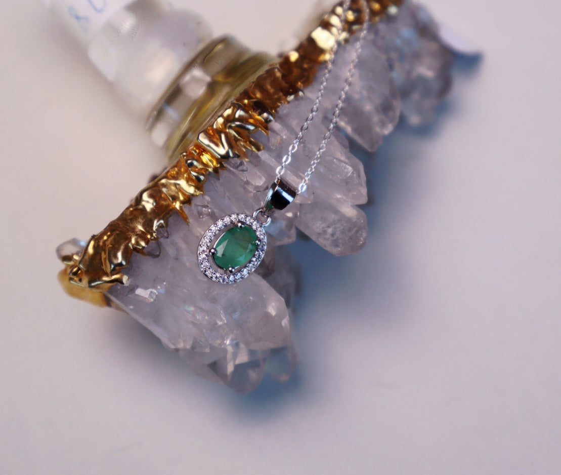 Genuine Emerald 925 necklace