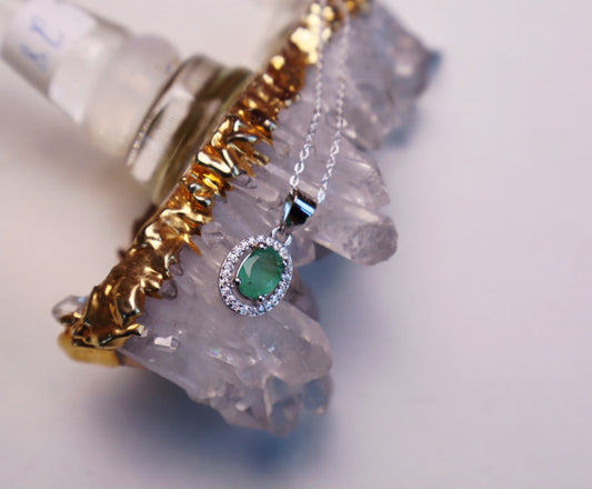 Genuine Emerald 925 necklace
