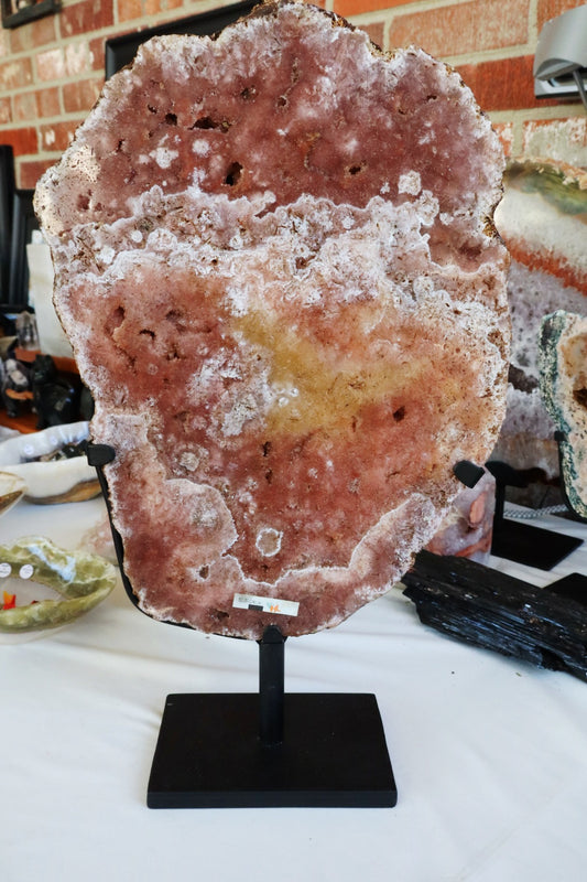 High Quality Pink Amethsyt with sunset colors on custom stand