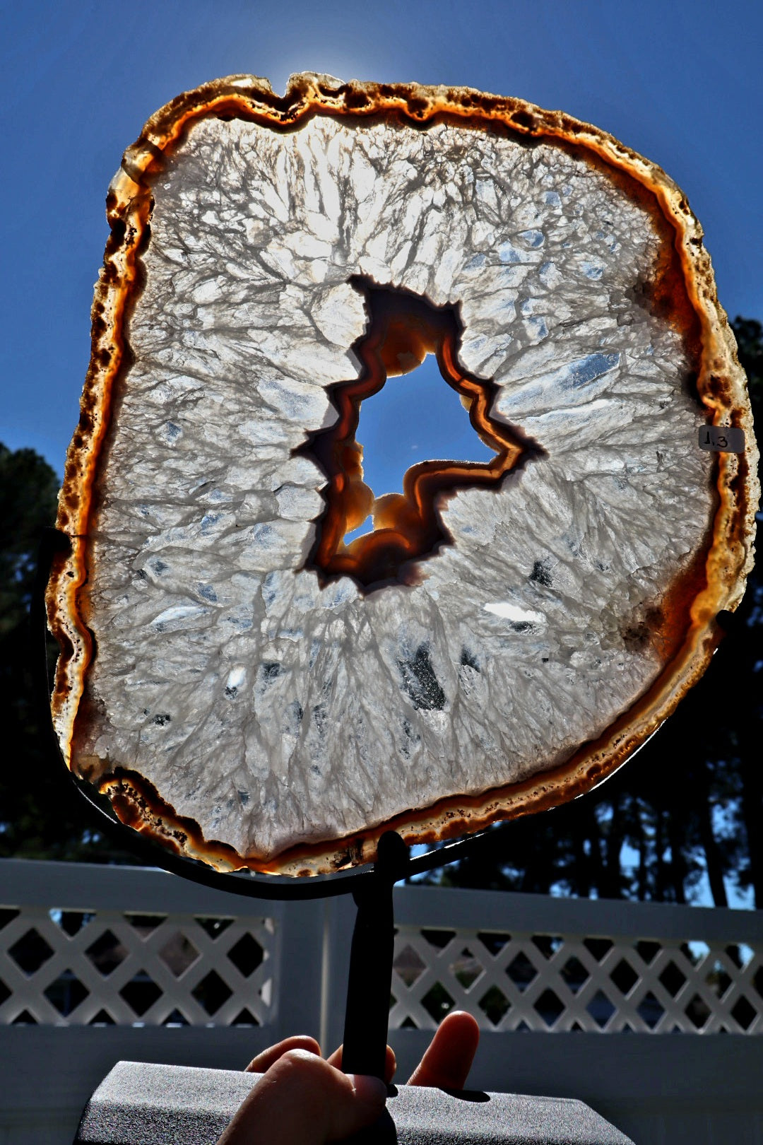 Rare color High Quality agate slab with stand.