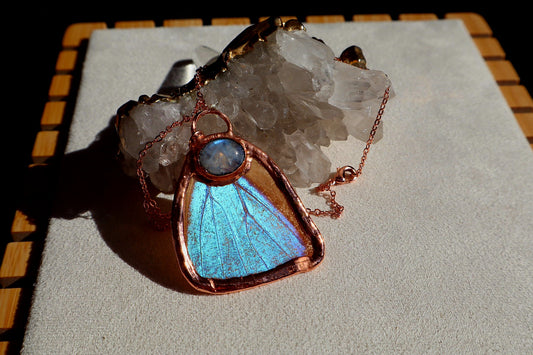 Butterfly Wing andMoonstone Necklace