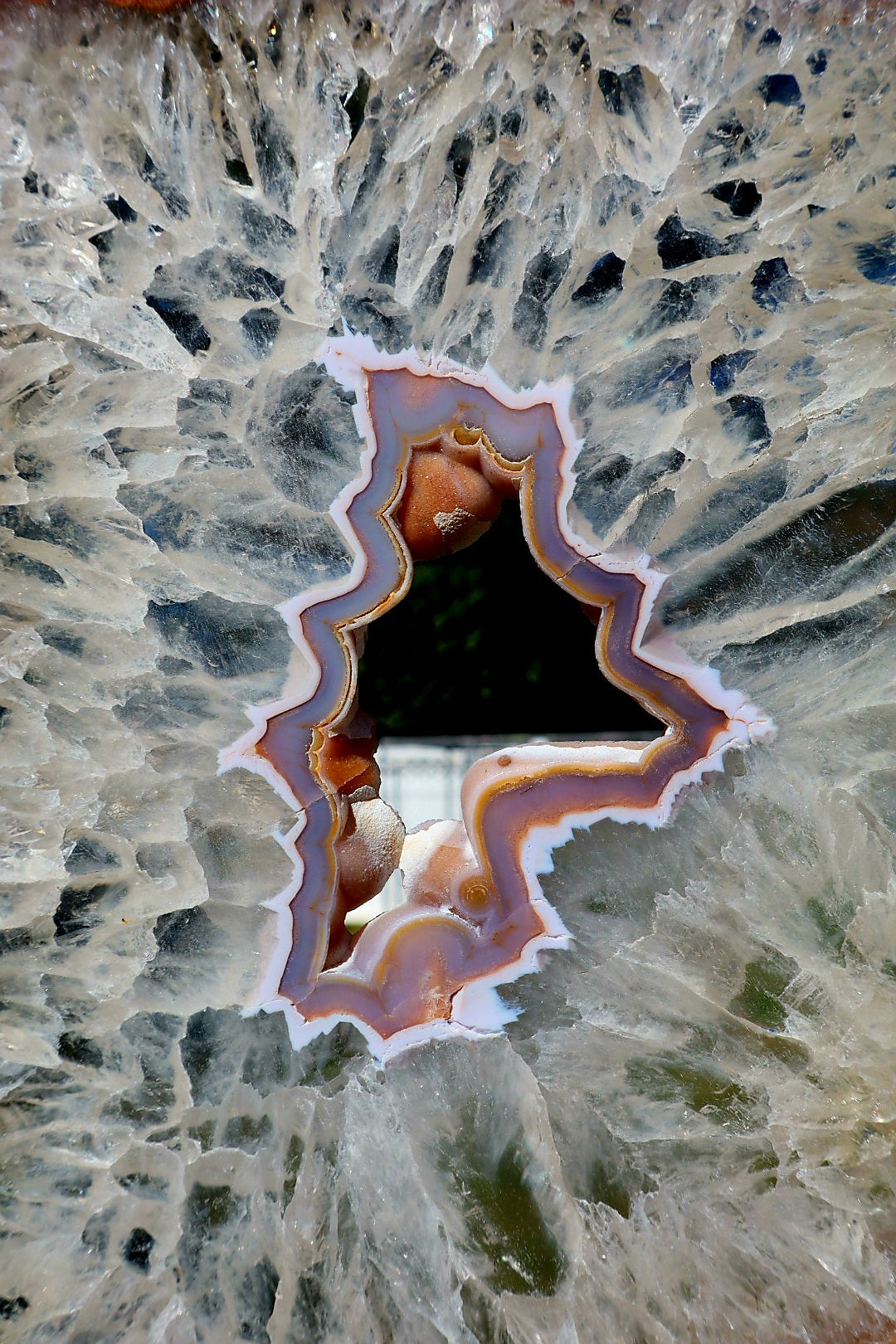 Rare color High Quality agate slab with stand.