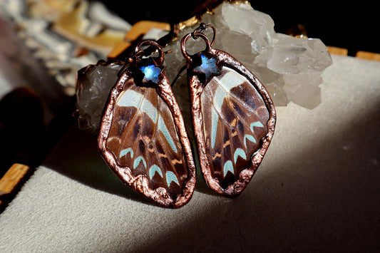 Moonstone Stars andButterfly Wing Earrings