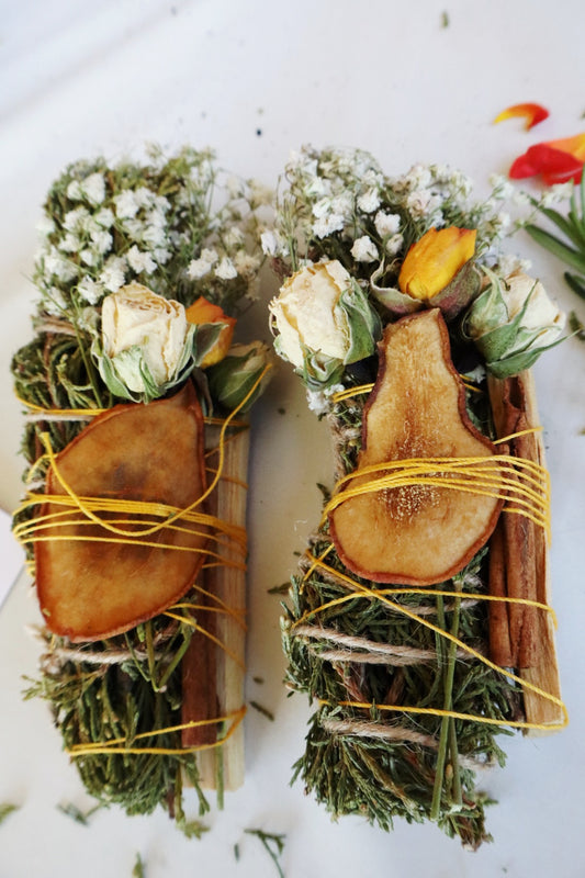 Pear, Palo Santo, Juniper, and Cinnamon Smudge Stick