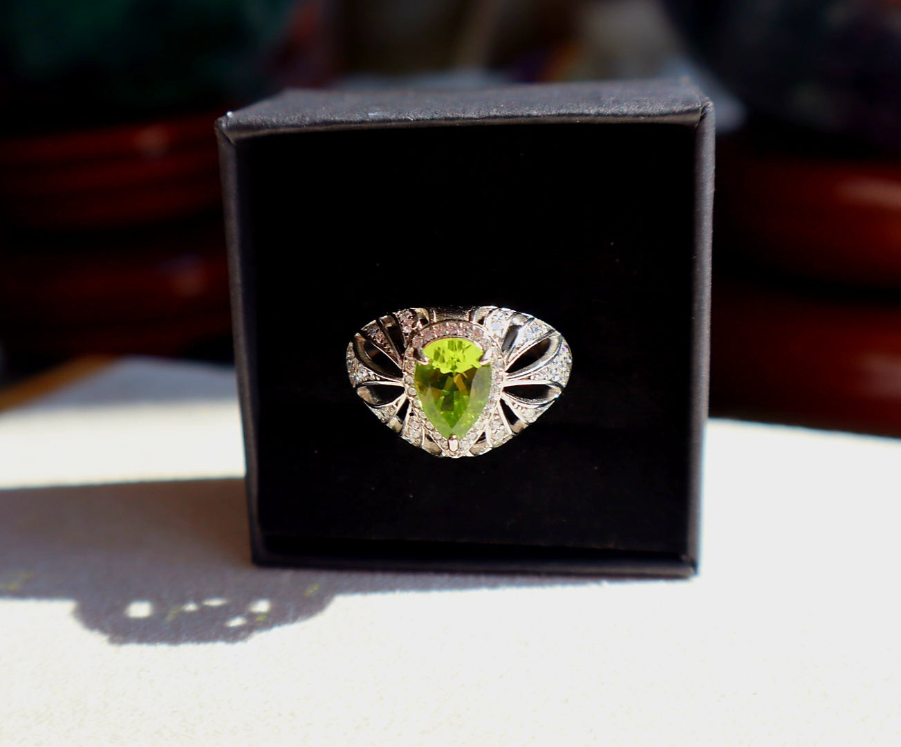 Peridot 925 sterling silver ring. Size 9