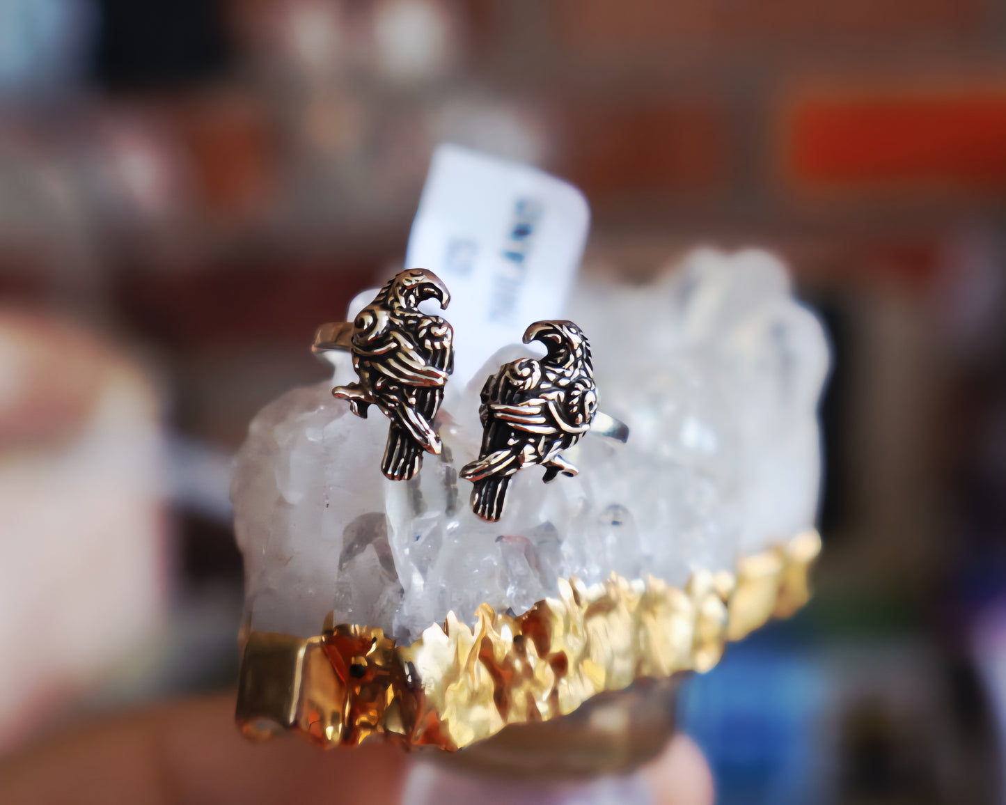 Ravens . 925 Sterling silver, Adjustable Rings.