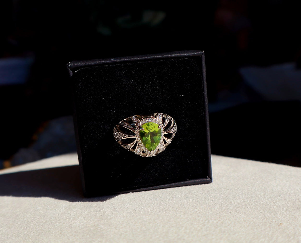 Peridot 925 sterling silver ring. Size 9