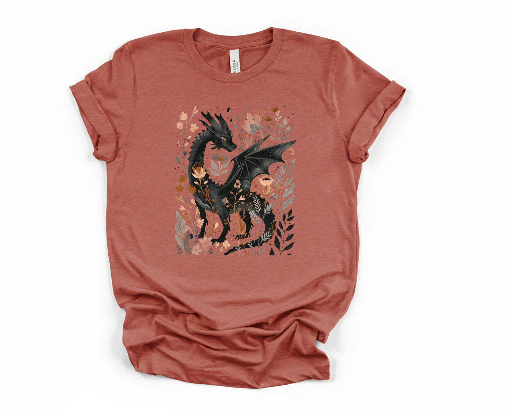 Black Dragon Tee | Mystical Dragon Graphic Shirt