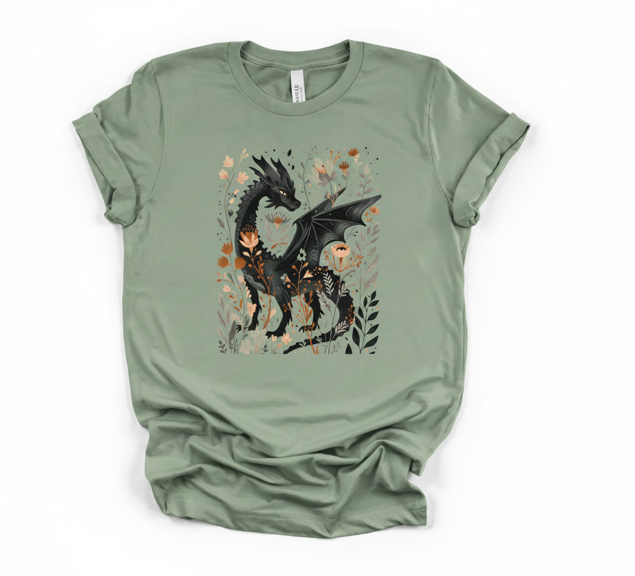 Black Dragon Tee | Mystical Dragon Graphic Shirt