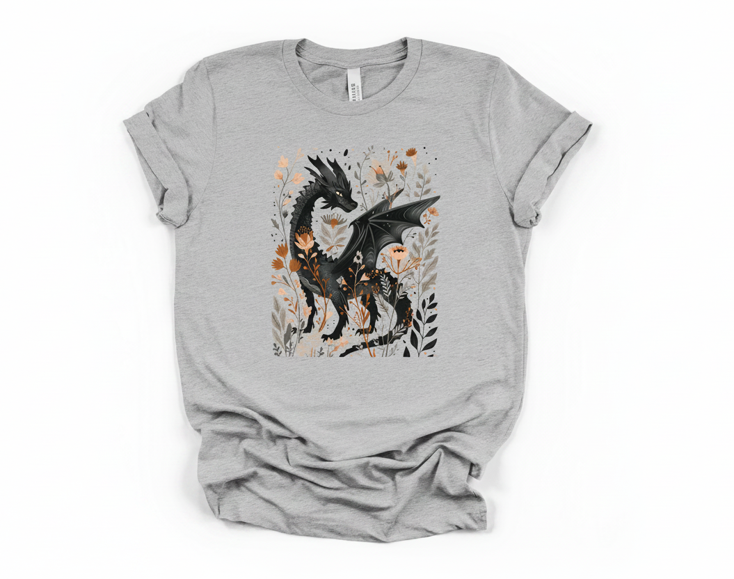 Black Dragon Tee | Mystical Dragon Graphic Shirt