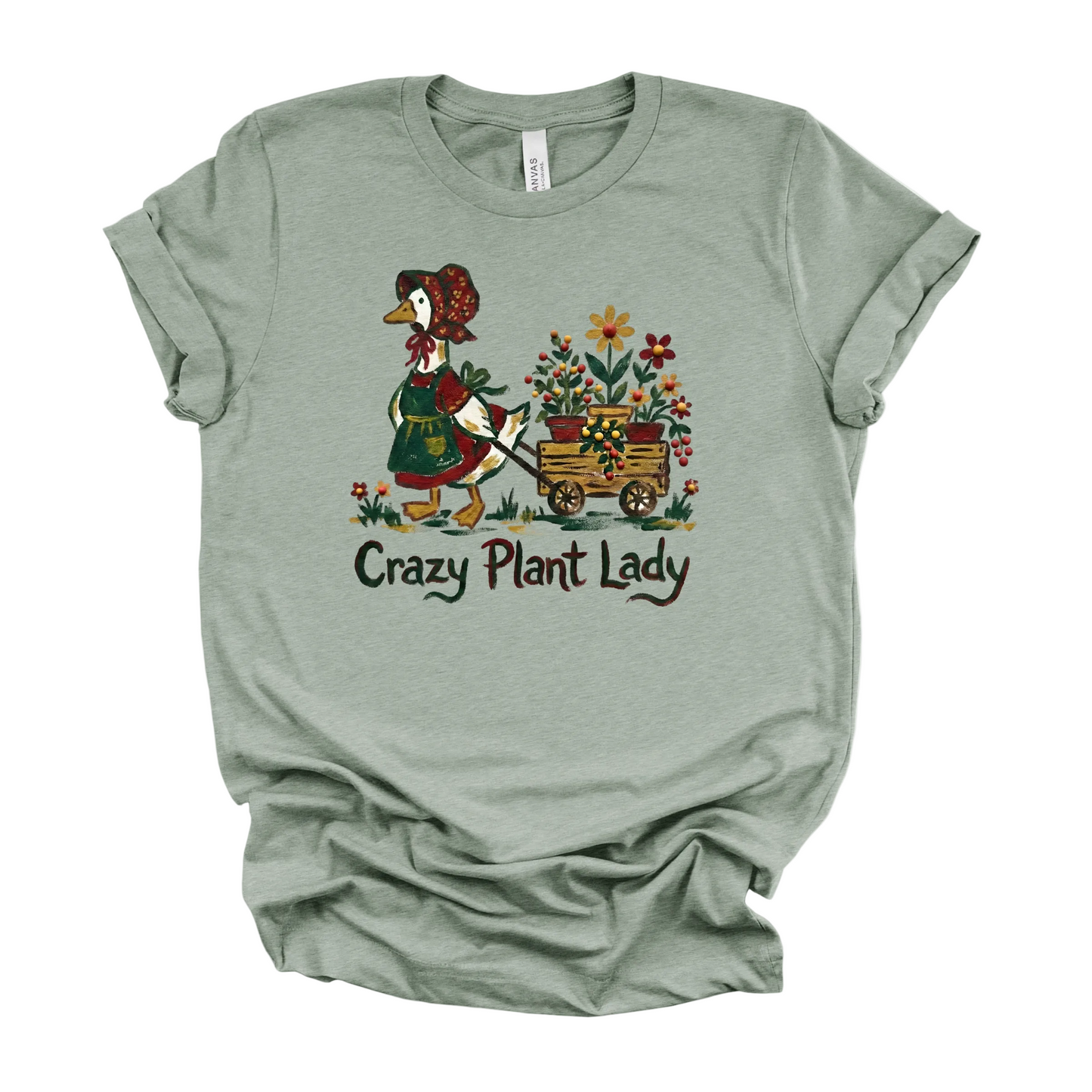 Crazy Garden Lady Goose Tee | Spring Graphic T-Shirt