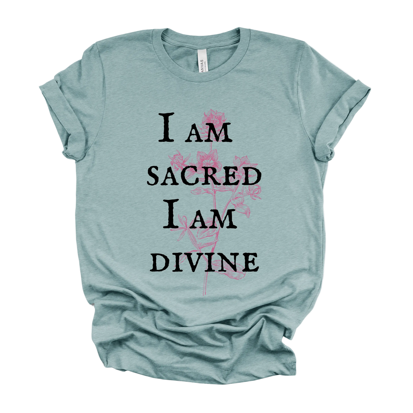 I Am Sacred, I Am Divine Tee | Spiritual Affirmation Graphic T-Shirt