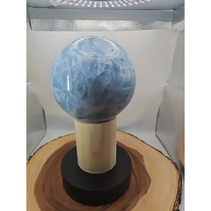 9.17LB Natural Blue crystalThe bal Quartz carved crystal decoration healing