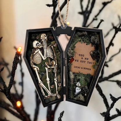 Personalized Skull Couple Acrylic Ornament - Gift Idea For Couple/Husband And Wife - Love Never Dies