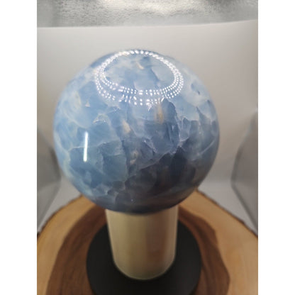 9.17LB Natural Blue crystalThe bal Quartz carved crystal decoration healing