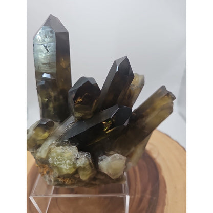 2.77LB Top rare natural beautiful black quartz crystal cluster mineral sample -