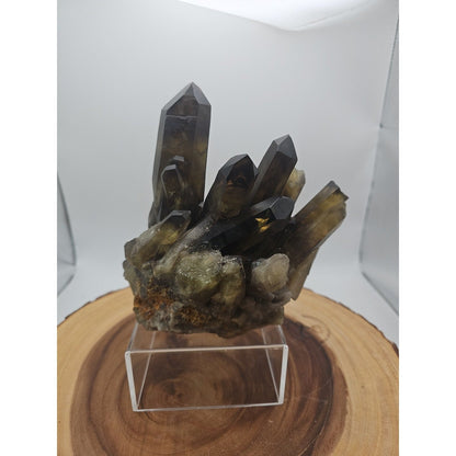 2.77LB Top rare natural beautiful black quartz crystal cluster mineral sample -