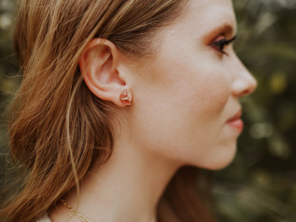Moonbeam & Stardust Studs - Strawberry Quartz