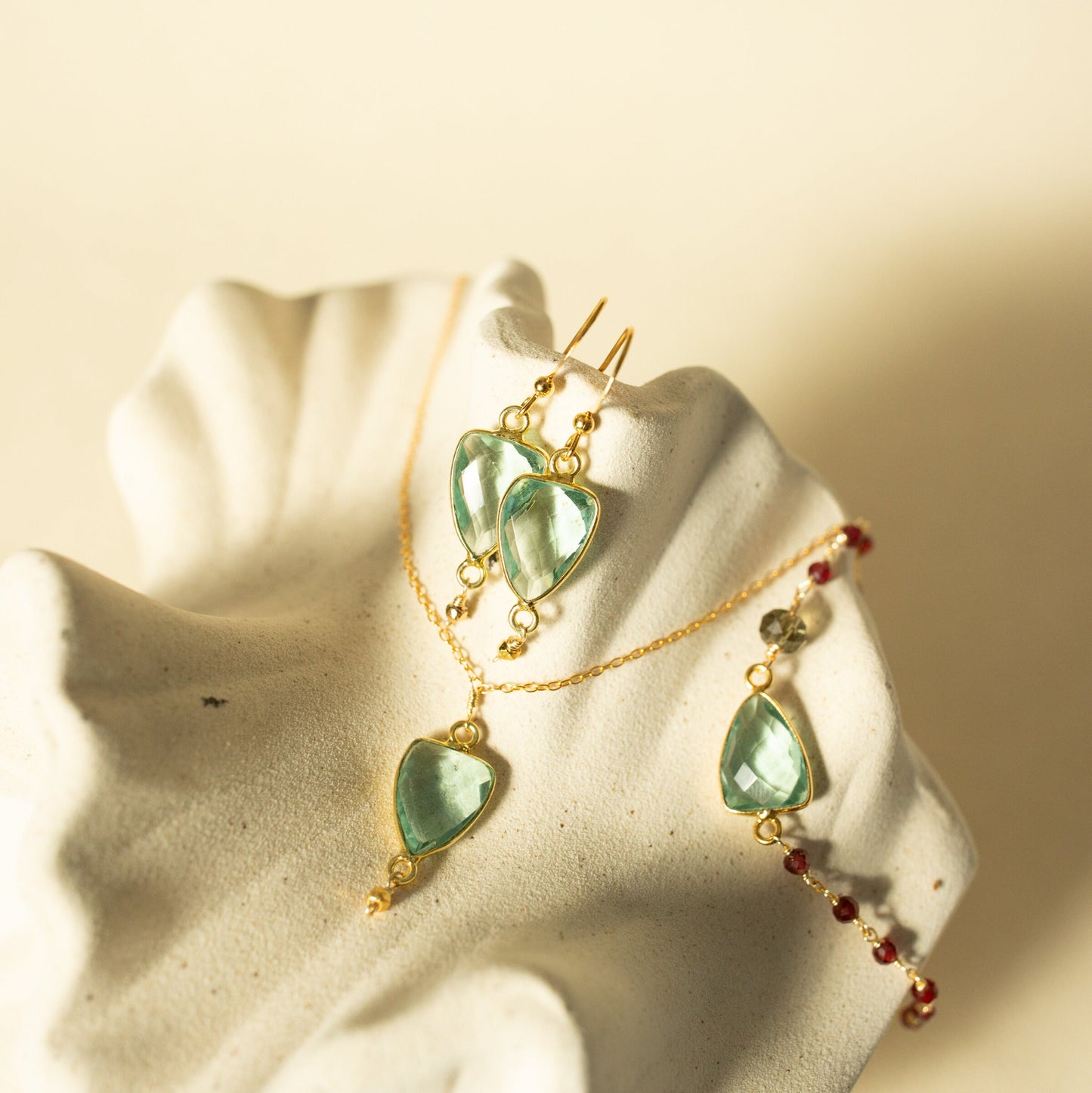 Green Amethyst Silver Isla Necklace