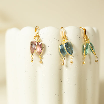 Green Amethyst Gold Isla Earrings