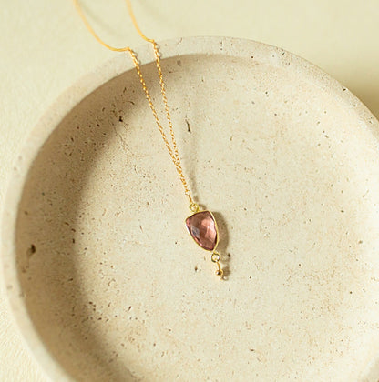 Rhodolite Garnet Silver Isla Necklace