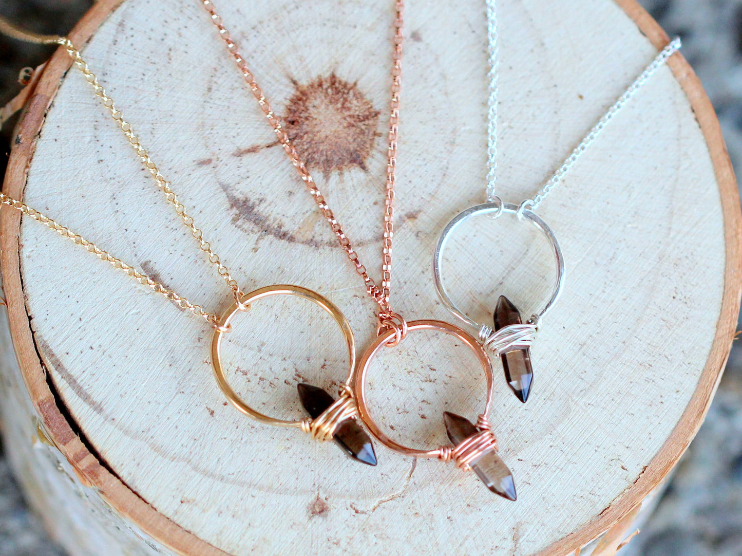 Crest Necklace - Smoky Quartz