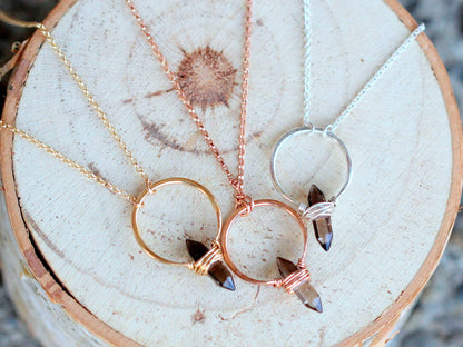 Crest Necklace - Smoky Quartz