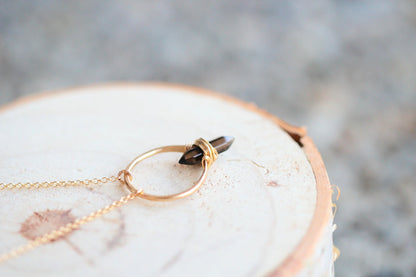 Crest Necklace - Smoky Quartz
