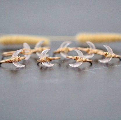 Moonbeam Ring - Rose Quartz