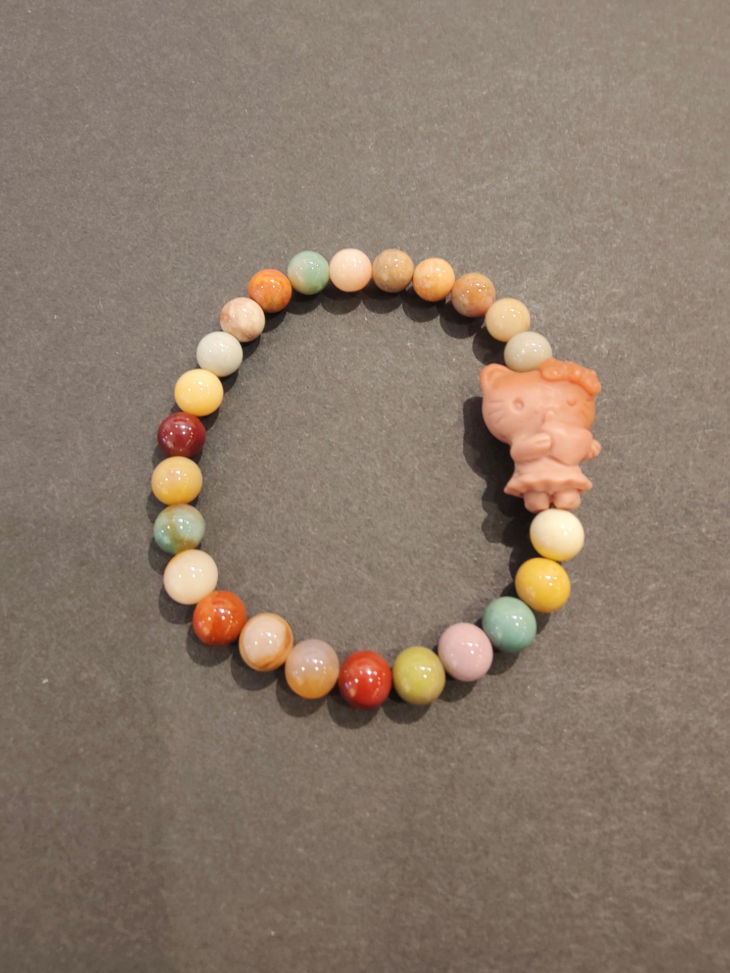 Jasper Multi-Color Bead Bracelet with Animal Charm