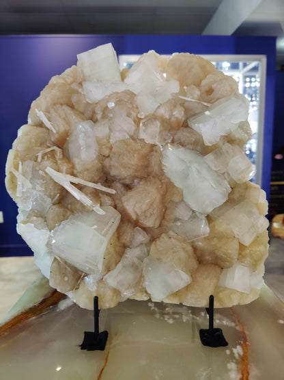 Clear Apophyllite Cubes with Stilbite & Scolecite Cabinet Specimen 7,245g