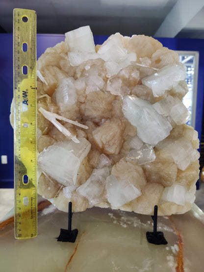 Clear Apophyllite Cubes with Stilbite & Scolecite Cabinet Specimen 7,245g