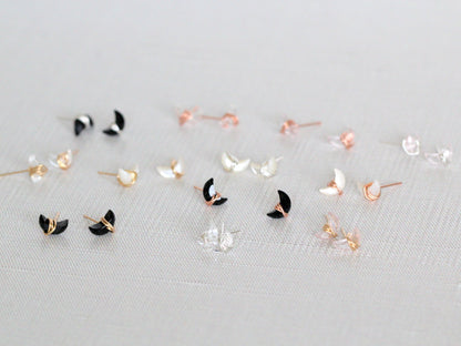 Mini Moonbeam Studs - Rose Quartz