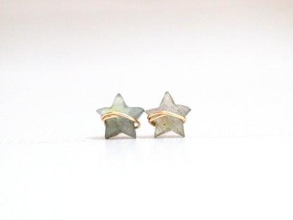 Moonbeam & Stardust Studs - Labradorite