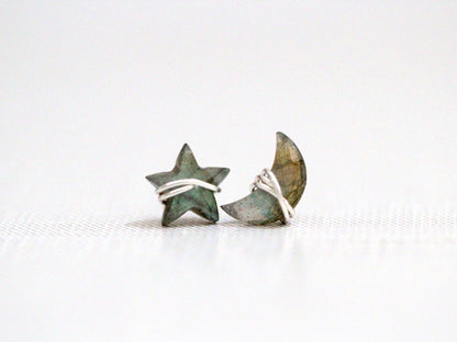Moonbeam & Stardust Studs - Labradorite