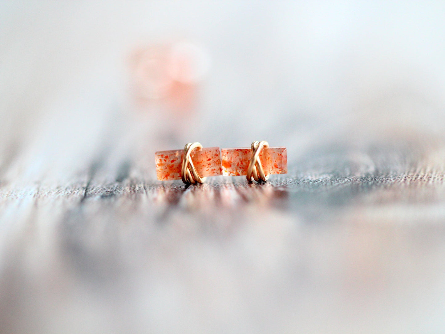 Baguette Studs - Sunstone